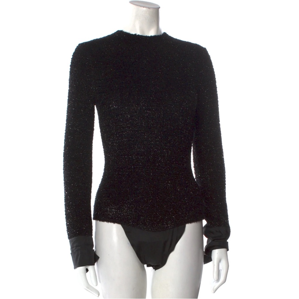 REBECCA DE RAVENEL BLACK SHIMMER BODYSUIT NWOT